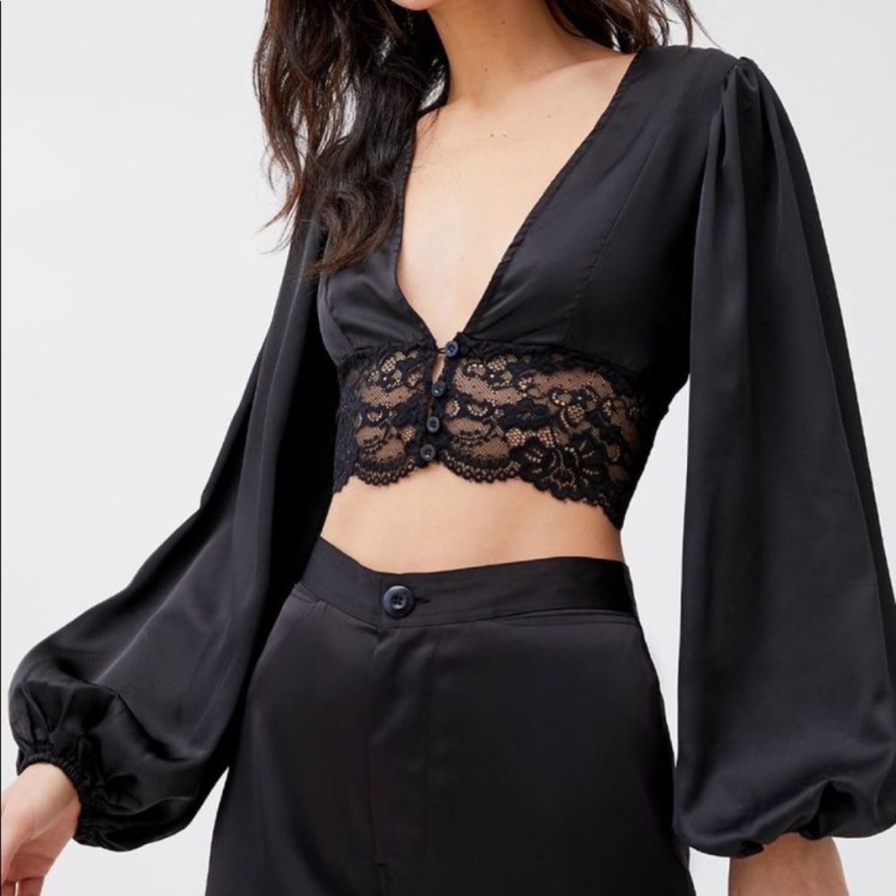 Lioness Black Silk Top